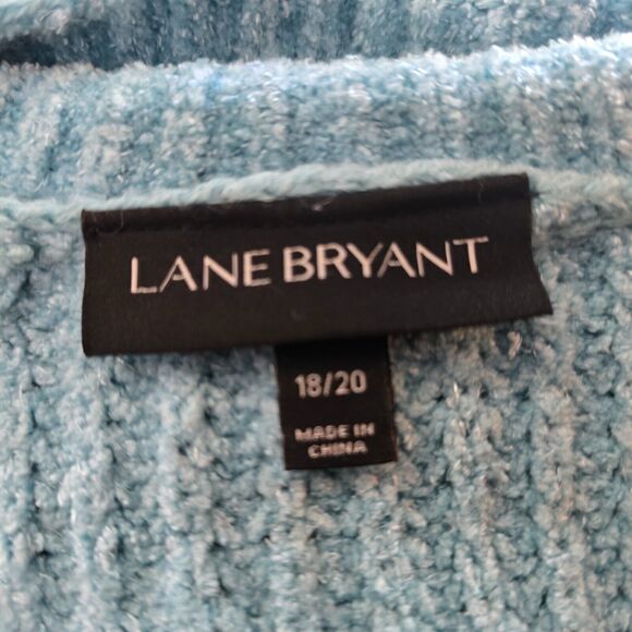Lane Bryant Sweater Women's 18 / 20 Blue Key Hole V-Neck Turtleneck Long Sleeve - Picture 3 of 16